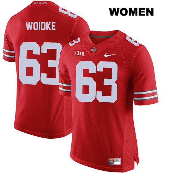 Ohio State Buckeyes Women's Kevin Woidke #63 Red Authentic Nike College NCAA Stitched Football Jersey NJ19Y72IM